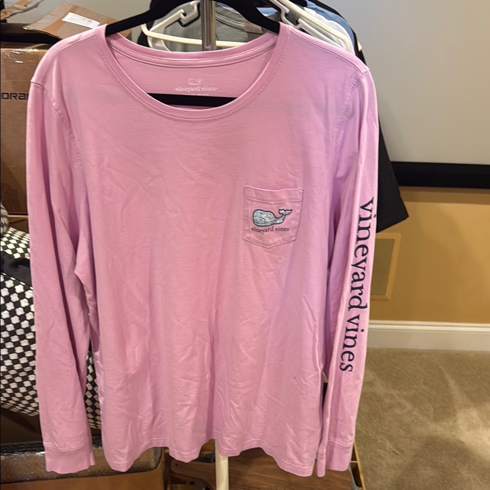 Vineyard Vines Long Sleeve Pocket Tee - Light Pink